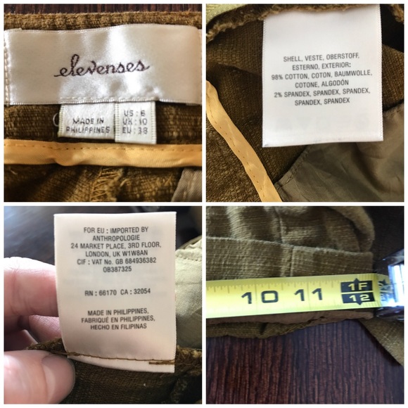 Elevenses High Waist Brown Shorts Anthro- Size 6 - Picture 6 of 6